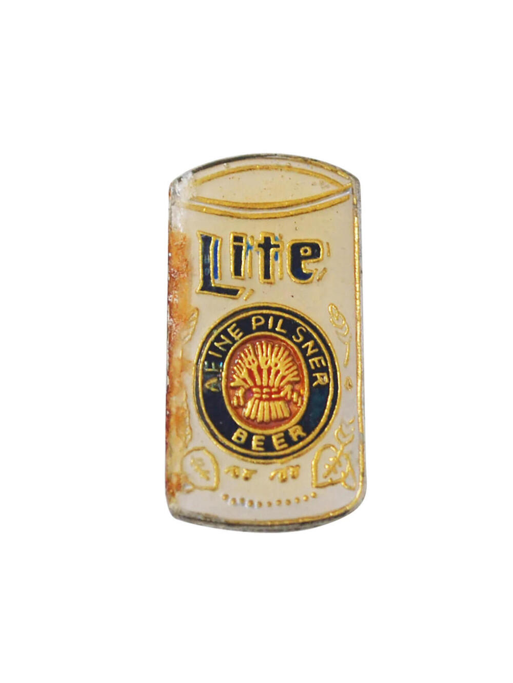 Vintage Lite Beer 80 Wear Rustic Miller Metal Pin